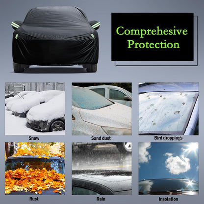 Car Cover Custom Fit for Toyota Corolla 2000-2025, Honda Civic 1991-2025, Waterproof All Weather Full Exterior Cover Rain Sun Protector Car Cover with Door Zipper