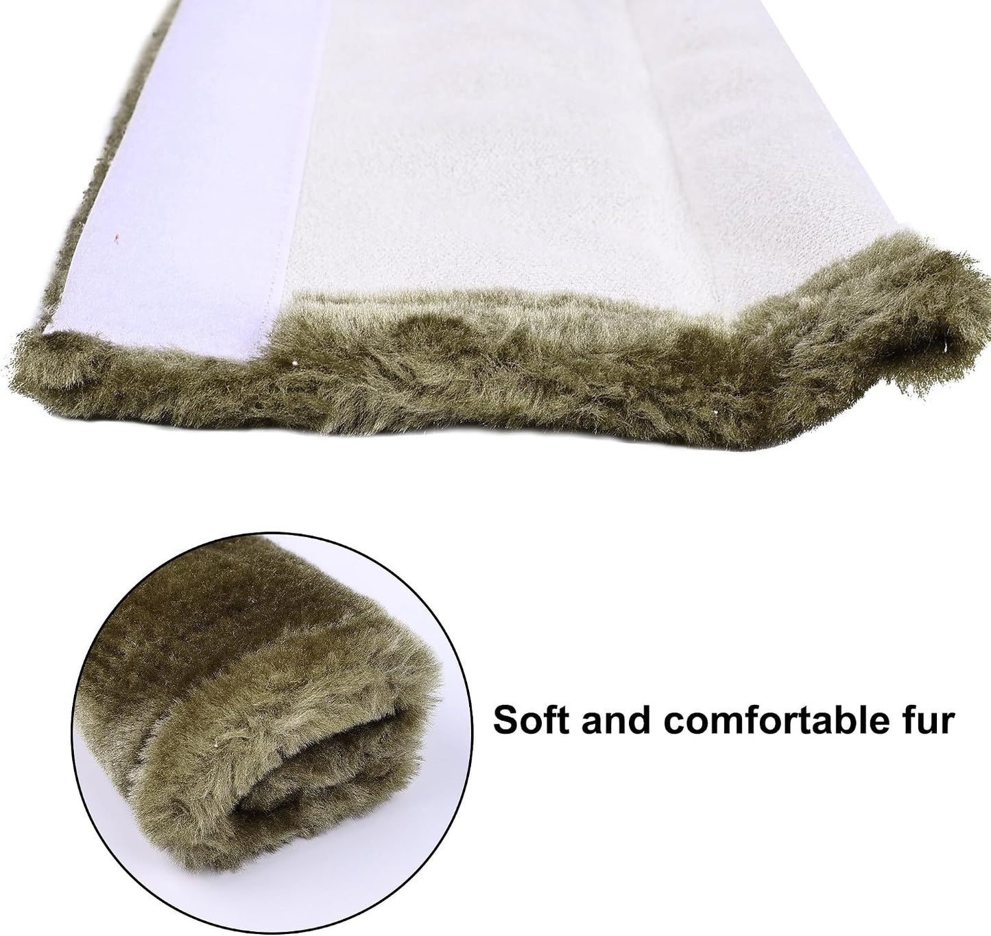 MOONET 2 Packs Car Seatbelt Covers Shoulder Pad for More Comfortable Driving, Universal Seat Belt Cover for Handbag Camera Backpack Straps, Soft Faux Sheepskin Wool Seat Belt Cushion (Beige)