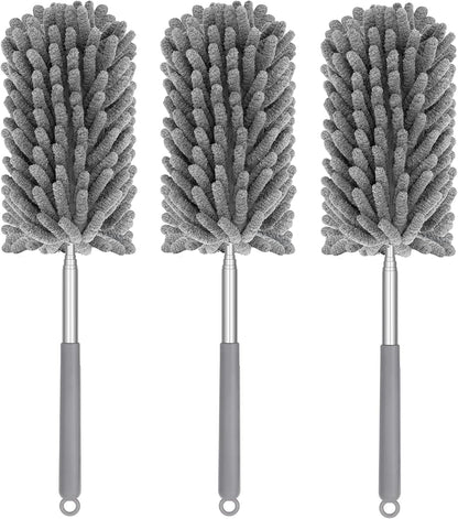 Mini Duster for Cleaning, 360° Bendable Hand Dusters with Extension Pole, Washable Small Duster for Car Interior, Office, Furniture