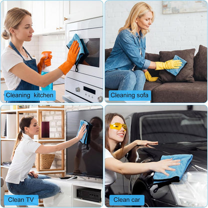 Tallew 40 Pcs Microfiber Towels:16"x16" Microfiber Drying Towels Bulk Micro Fiber Car Cleaning Cloth for Cars Drying Washing Polishing Office Windows Cleaning Household Supplies (Yellow)