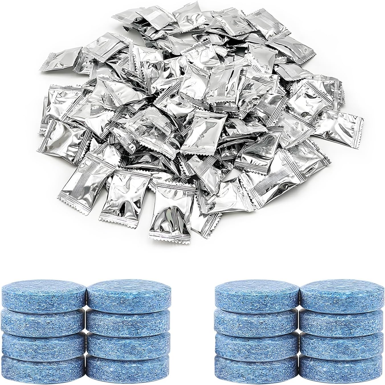 100 PCS Car Windshield Washer Tablets, Windshield Wiper Fluid Concentrate Washer Tablet Glass Cleaner, Solid Effervescent Tablets for Car Window Glass Room Kitchen Cleaning