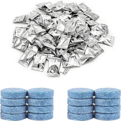 100 PCS Car Windshield Washer Tablets, Windshield Wiper Fluid Concentrate Washer Tablet Glass Cleaner, Solid Effervescent Tablets for Car Window Glass Room Kitchen Cleaning