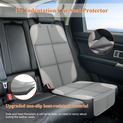 Car Seat Protector for Child Car Seat, 600D Fabric Safe Car Seat Cover with Upgraded Non-Slip Backing, Waterproof Seat Protector Under Baby Car Seat with Thick Padding for Car Back Front Seat