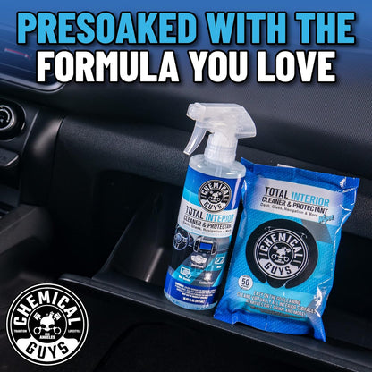 Chemical Guys Canister Wipes - Total Interior Cleaner & Protectant, Great For Cars, Trucks, SUVs, RVs, & More (60 Ct)