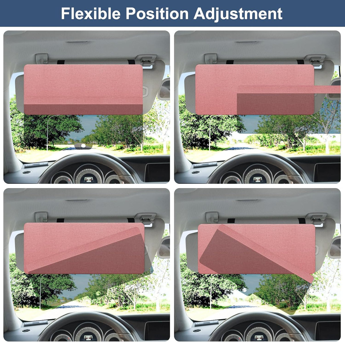NAZZO Sun Visor Extender for Car, Sun Blocker with PC Sunshade Lens, Magnetic Mounting Adjustable Position, Protect from Glare, UV Rays, Snow Blindness for Safe Driving, Universal for Car, SUV (Black)