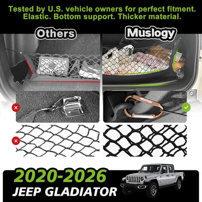 Muslogy Truck Bed Cargo Net Trunk Netting Compatible with 2023-2025 2026 Honda CR-V Accessories, Pickup Cargo Organizer SUV Sedan Storage Net w/Heavy Duty Carabiners - Colors B