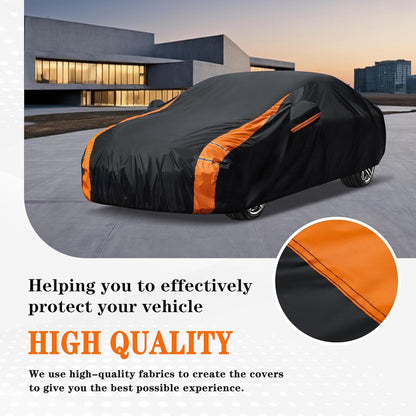 in Full Exterior Sedan Waterproof Car Cover All Weather, Waterproof,UV Resistant, Dustproof, and Snowproof Fit Toyota Camry,Tesla Model 3,Honda Accord,Nissan Altima,Kia K5 etc.Size A4