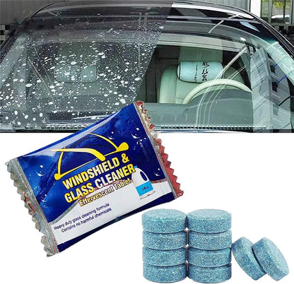 Car Glass Cleaning Sheet,Window Clean for Auto,Windshield Wiper Fluid Solid Effervescent Tablet, Suitable for Any Family Car (100)