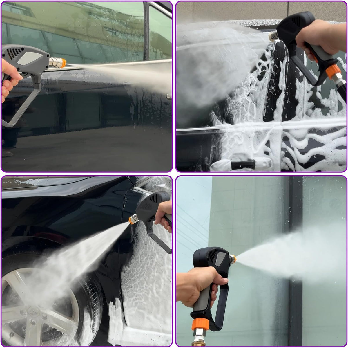PWACCS Foam Cannon Dual Connector, Pressure Washer Car Wash Foam Gun, Short Power Washer Gun Kit with Dual-Connector Accessory, 1/4" Quick Connector, 1.5 Liter, 4000 PSI