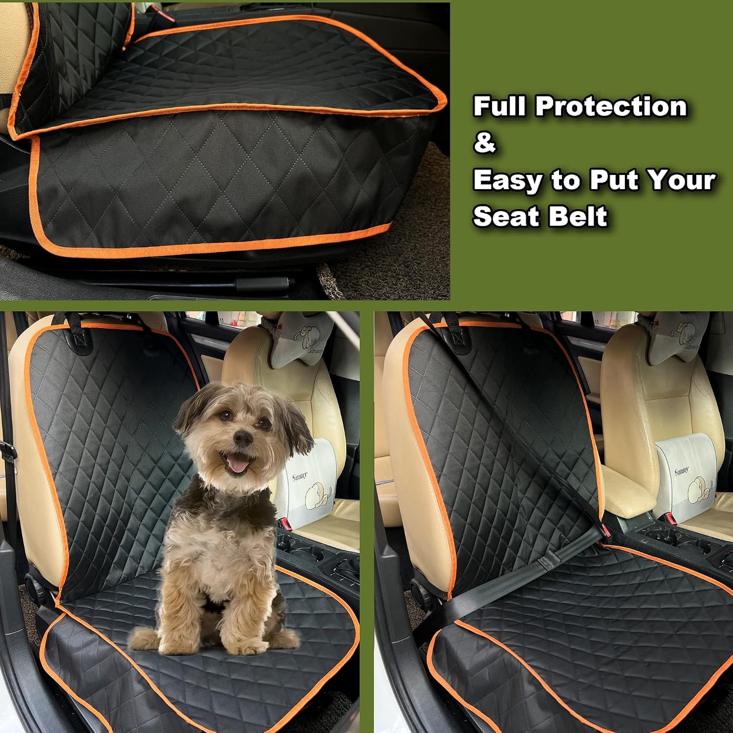 Femuar 2 Packs Car Front Seat Cover for Dogs, Waterproof Pet Car Seat Protector, Nonslip Scratch-Proof Dog Seat Cover for Cars, Trucks & SUVs