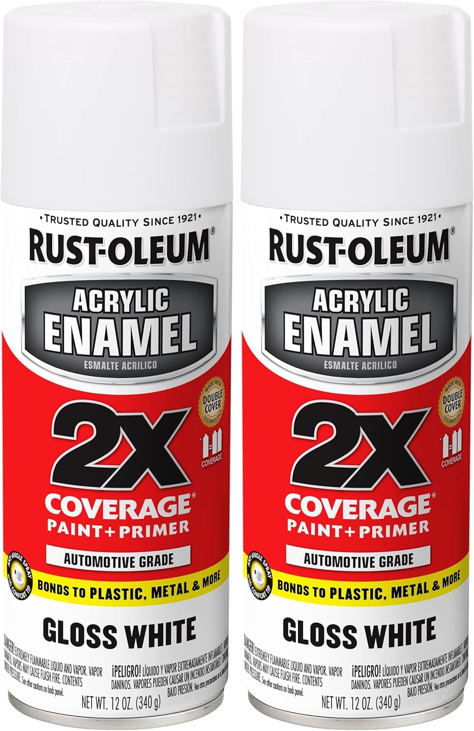 Rust-Oleum 271903 Acrylic Enamel 2X Spray Paint, 12 oz, Gloss Black, (Pack of 1)