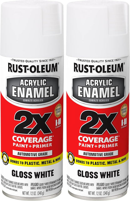 Rust-Oleum 271903 Acrylic Enamel 2X Spray Paint, 12 oz, Gloss Black, (Pack of 1)