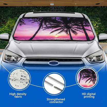 Car Windshield Sun Shade, Funny Cartoon Eyes Sun Visor for Car Windshield Universal Fits Sedan Compact Car Hatchback SUV, UV Heat Protection - 59 x 27.5