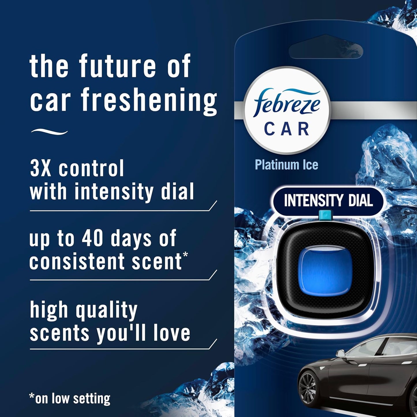 Febreze Car Air Freshener Vent Clip Platinum Ice Scent, .07 oz. Car Vent Clip, 2 Count
