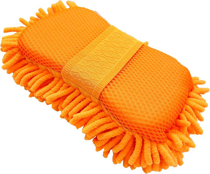 Microfiber Car Wash Sponge-Non-Scratch Wash Mitt-Two Sided Chenille Microfiber Washing Sponge-Mitt for Cars, Trucks, SUVs, Boats(2 Pack Green)