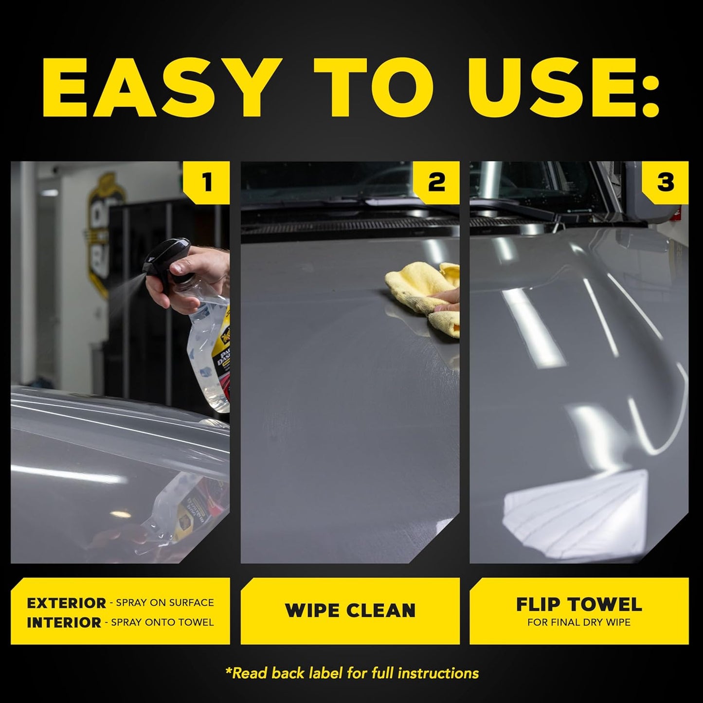 Meguiar's Paint, Dash & Glass - This Advanced Car Detailer is Perfect to Quickly Clean and Protect Your Car Inside & Out, Hydrophobic Boosted Car Cleaning for Paint, Plastic, Glass & More! 24 Oz Spray