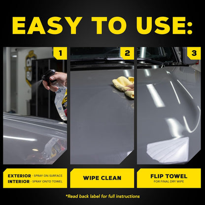 Meguiar's Paint, Dash & Glass - This Advanced Car Detailer is Perfect to Quickly Clean and Protect Your Car Inside & Out, Hydrophobic Boosted Car Cleaning for Paint, Plastic, Glass & More! 24 Oz Spray