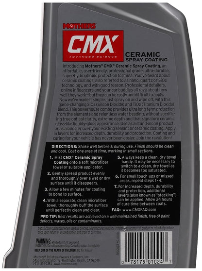 Mothers CMX Ceramic Spray Coating, 24 oz. – Advanced SiO2 + TiO2 Protection, User-Friendly, Professional Grade, Ultra Durable Long-Term Protection, High Gloss Super-Hydrophobic Finish (01024)