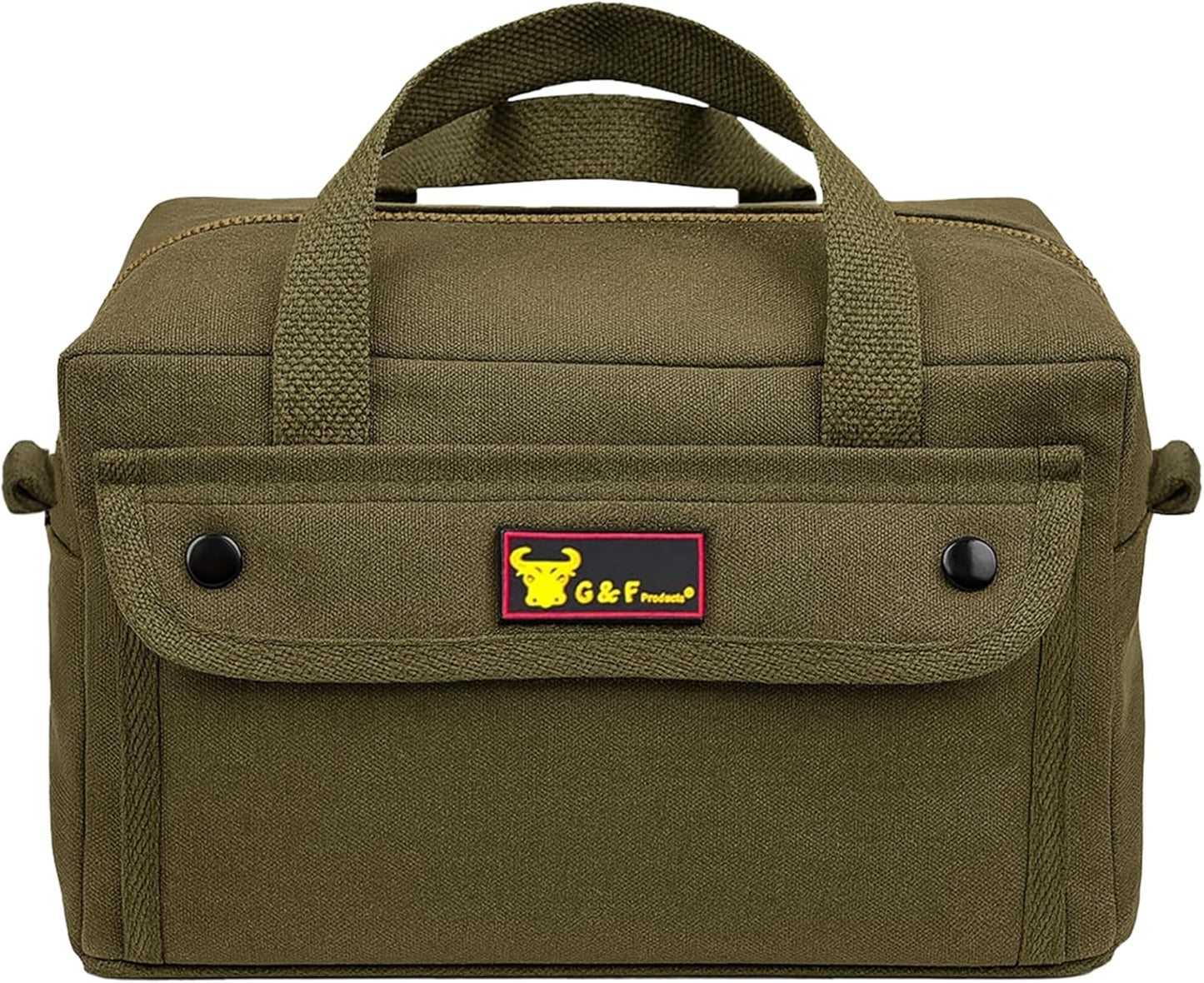 Waxed Canvas All Purpose Military Style Duffle Bag, Water-Resistant, Adjustable Strap, Fully Lined, Double Zipper Closure, heavy Duty, Olive Green