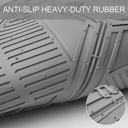 CAR PASS Heavy Duty Rubber Car Mats with Cargo Liner, Deep-Dish Car Floor Mats and Trunk Mat All Weather, Universal Trim-to-Fit for SUVs Trucks Sedans, Waterproof Anti-Slip, Trimmable V12 Black