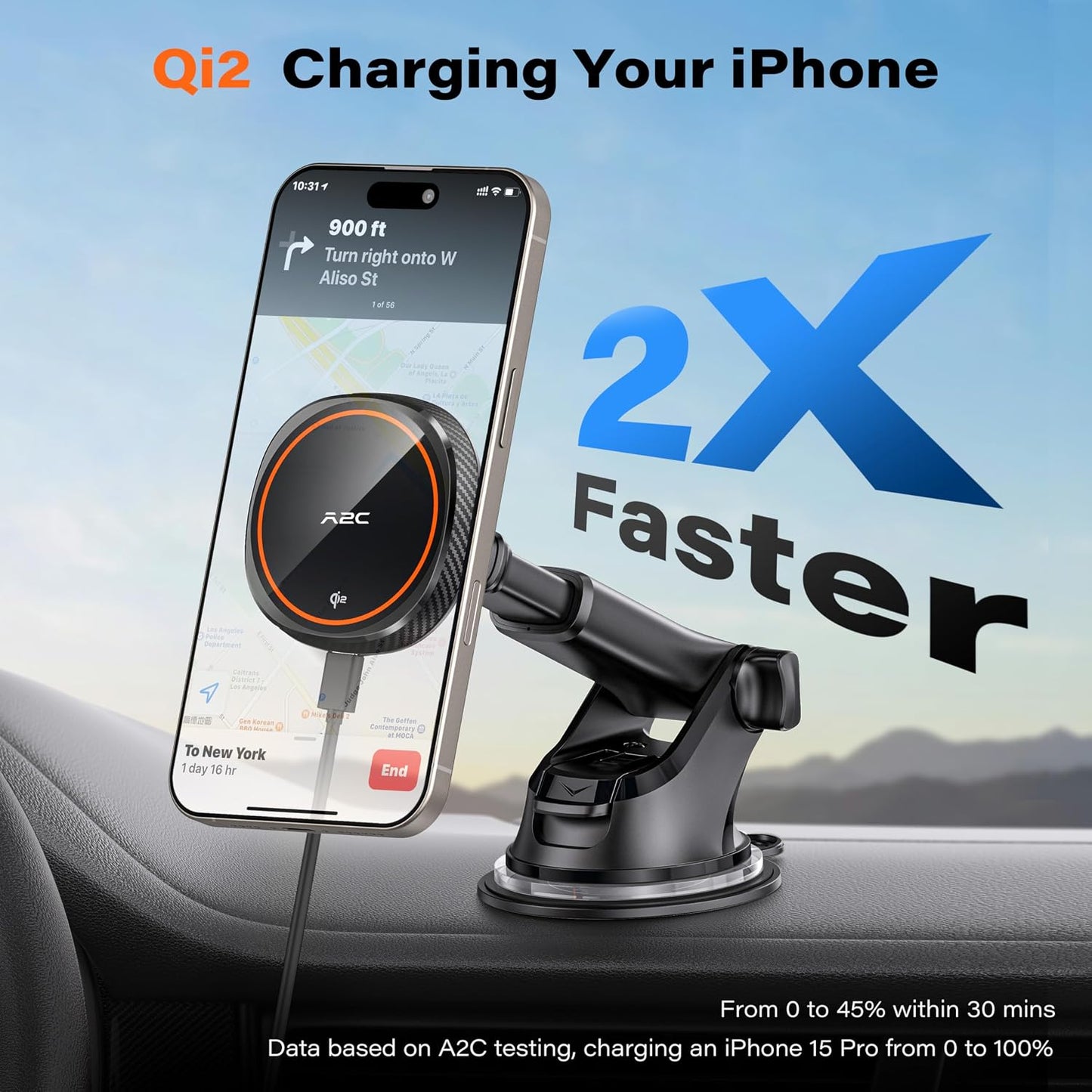 APPS2Car Magnetic Phone Mount for Car, Dashboard & Windshield Suction Cup Holder with Telescopic Arm, Requires Metal Plate for Proper Use, Fit for Android Smartphones(NOT for MagSafe)