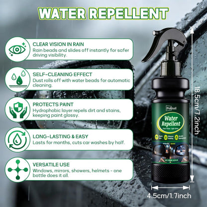 Water Repellent Spray for Car Windshield & Glass - Long Lasting Rain Repellent & Hydrophobic Coating for Windshield, Glass, Windows, Mirrors Prevents Streaks, Spots & Buildup - 4OZ/120ML