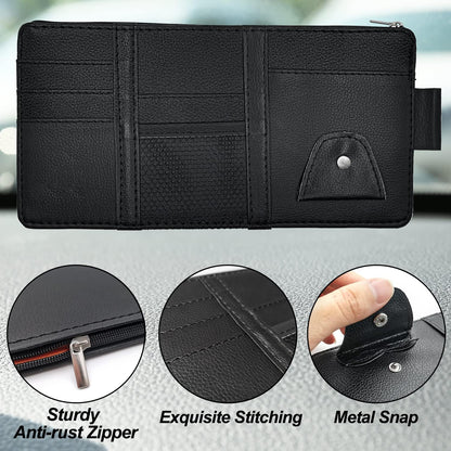 Keedolla Car Sun Visor Organizer, Truck Visor Organizer Car Sun Storage Pocket Pouch Case Bag for Sunglasses, Cards, Pens and Document - Pink