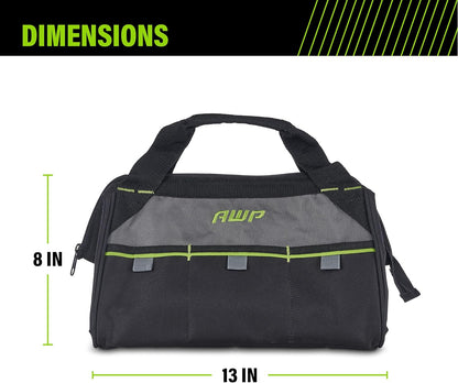 AWP Tool Bags, Premium Tool Bag, Black, Durable Tool Tote, for Professionals and Contractors