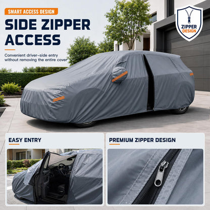 SUV Cover Waterproof All-Weather,Outdoor Full Exterior Automobiles SUV(Length 182-190 inch) with Windshield Sun Shade Universal Fit Toyota RAV4,CRV,Model Y,Q5,Size S2 (See SizeChart)