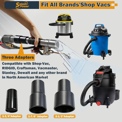 Shop Vac Extractor Attachment Kit for Wet/Dry Vacuum, Universal Hose Adapter for Carpet Upholstery Cleaning & Auto Detailing