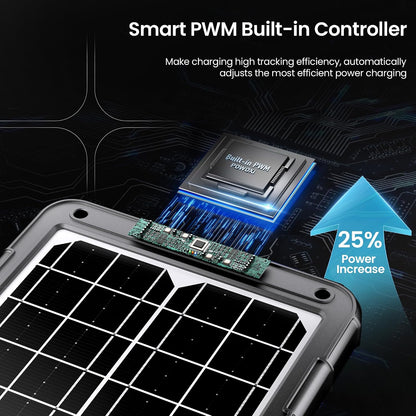 POWOXI Upgraded 7.5W-Solar-Battery-Trickle-Charger-Maintainer-12V Portable Waterproof Solar Panel Trickle Charging Kit for Car, Automotive, Motorcycle, Boat, Marine, RV,Trailer, Snowmobile, etc.