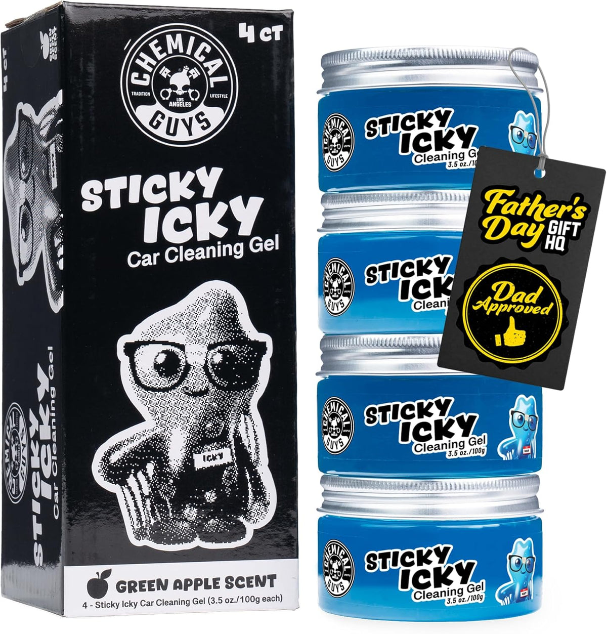 Chemical Guys Sticky Icky Car Cleaning Gel, Green Apple & Sweet Strawberry Scent - Detailing Kit, Car Dust Crevice Cleaner, Slime Auto Air Vent, Cleaning Putty For Keyboard Cleaner (2 Pack) - CJK1002