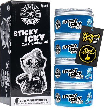 Chemical Guys Sticky Icky Car Cleaning Gel, Green Apple & Sweet Strawberry Scent - Detailing Kit, Car Dust Crevice Cleaner, Slime Auto Air Vent, Cleaning Putty For Keyboard Cleaner (2 Pack) - CJK1002