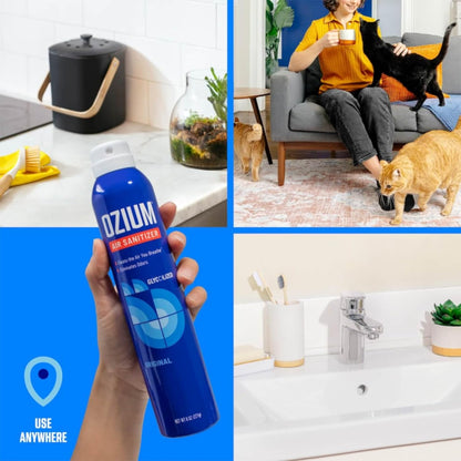 Ozium 0.8 oz. Air Sanitizer & Odor Eliminator for Homes, Cars, Offices and More, Vanilla Scent, Pack of 4