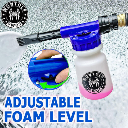 Car Wash Foam Gun Foam Sprayer - Foam Cannon Garden Hose- Car Wash Kit - Snow Foam Blaster with Microfiber Wash Mitt + Storage Bag - Car Accessories for Men