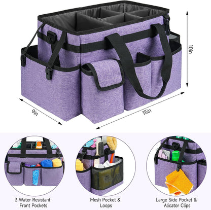 Cleaning Caddy,Cleaning Bag for Housekeepers,Cleaning Supplies Organizer with Handle,Black