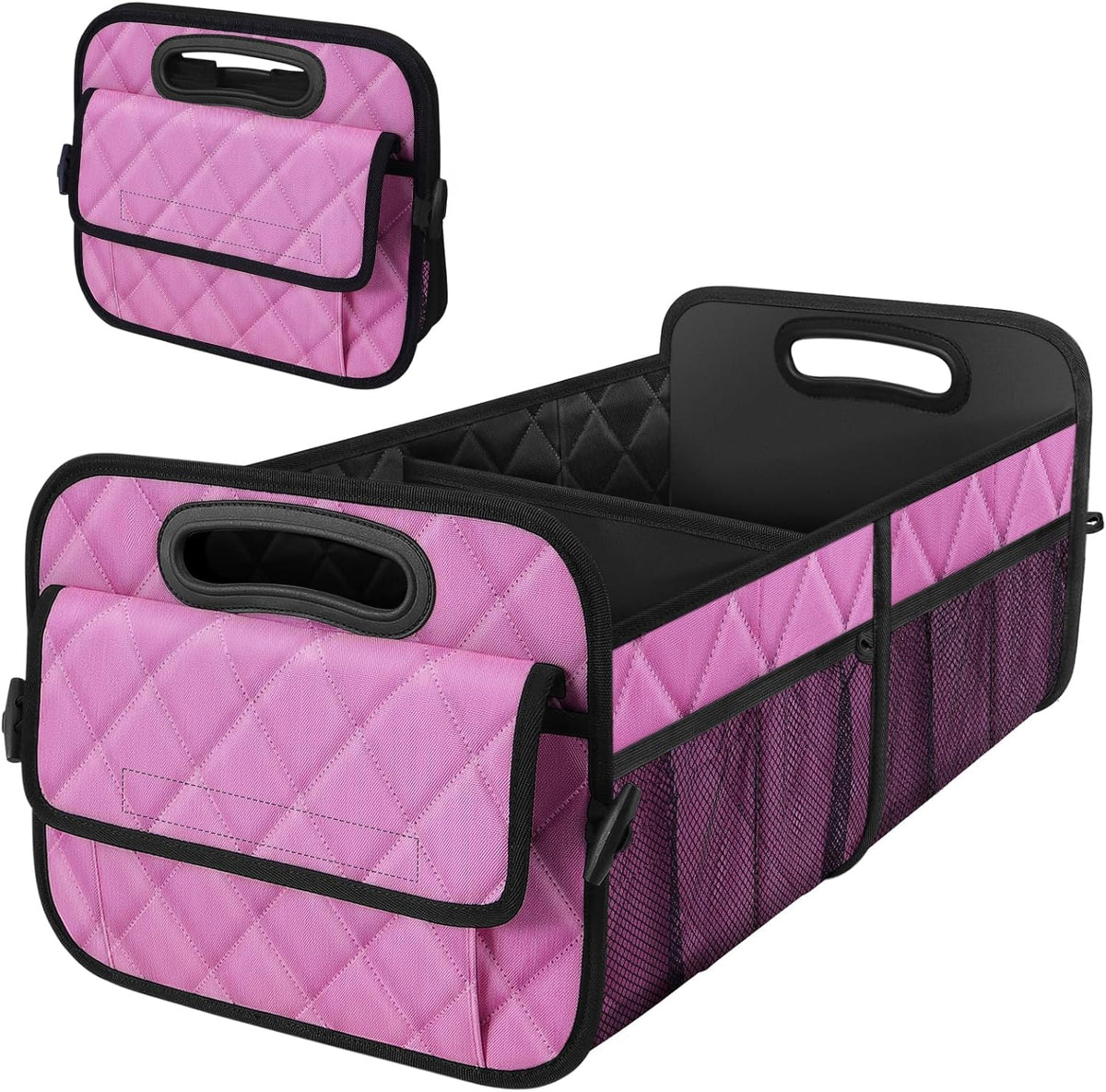 Deosk Car Trunk Organizer for SUV, Car Organizers and Storage with Reinforced Handles, Car Accessories for Women/Men 50LWaterproof Polyester Trunk Organizer, Black