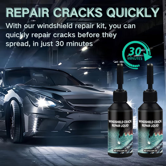 Windshield Crack Repair Kit, 2025 New Premium Windshield Repair Kit, Quick Glass Repair Liquid, for Windshields, Windows, Mirrors and All Glass Crack Types（2pcs）