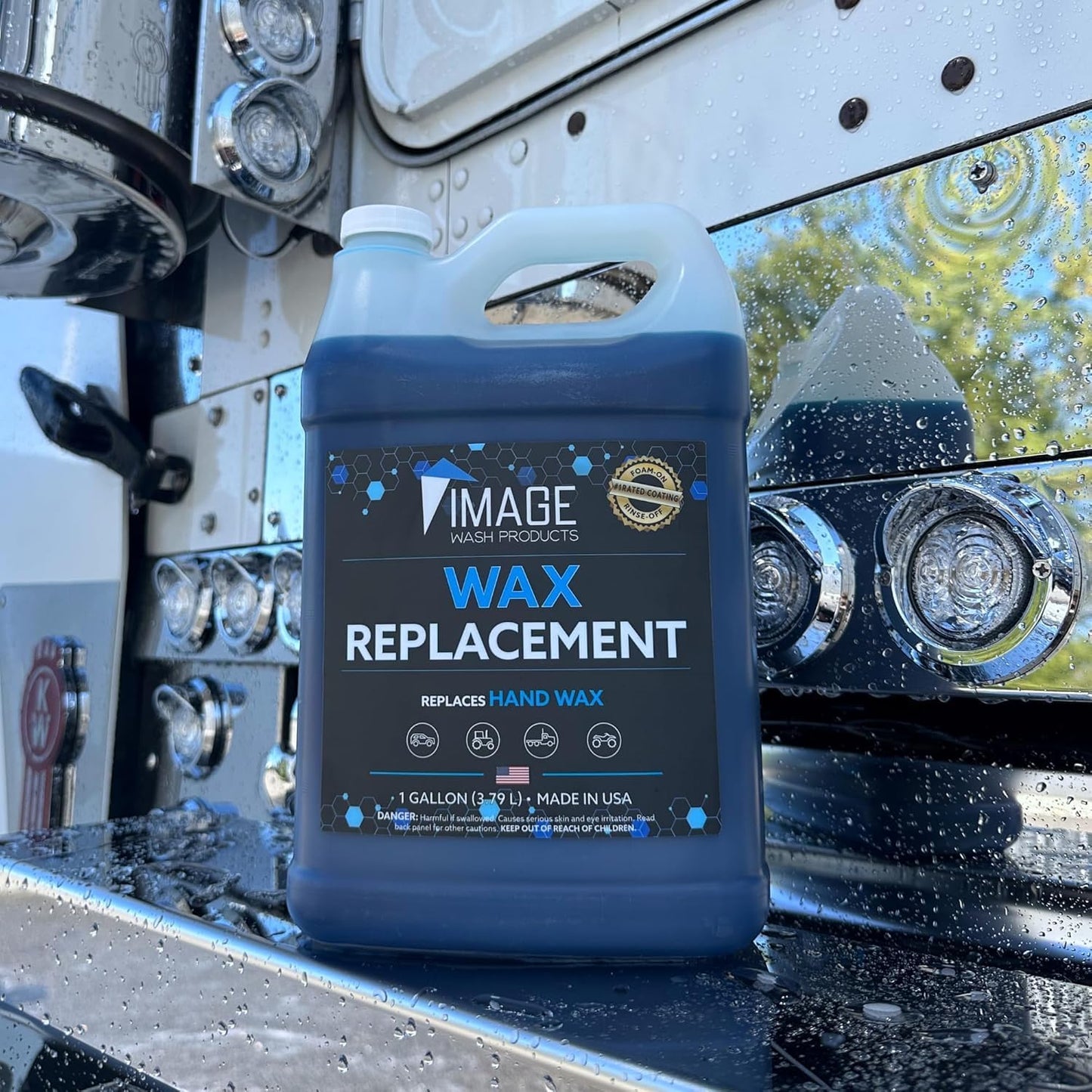Image Wash Wax Replacement Foamable – Concentrated Spray Wax & Protectant for Cars,Trucks,RVs Boats,Ceramic & Waxed Surfaces. ((128 Fl Oz (Pack of 1)))