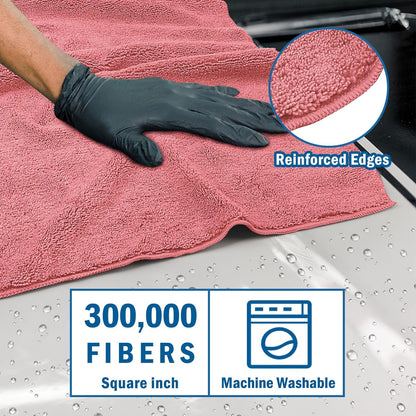 HOMEXCEL Professional Large Microfiber Car Drying Towels 2 Pack, Lint Free, Scratch Free, Highly Absorbent Drying Towel for Cars, SUVs, RVs, Trucks, and Boats,31" x 24",Grey