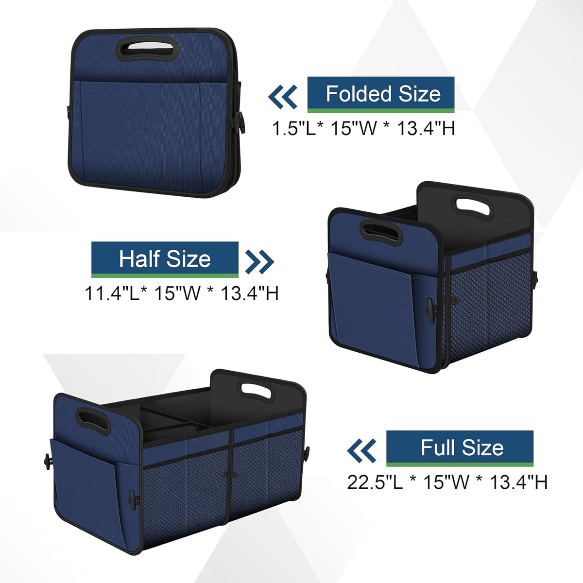 Femuar Car Trunk Organizer with Large Capacity Waterproof Car Accessories for Women & Men, Collapsible Trunk Organizer for Suv/Jeep/Sedan,Tools (Black, Standard)