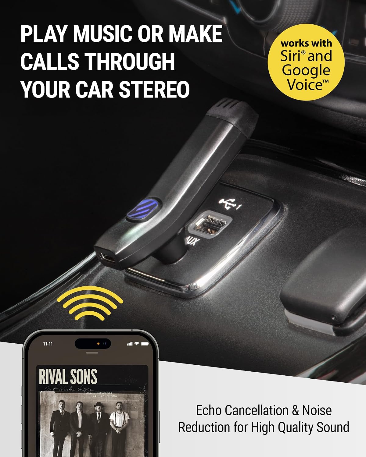 Scosche BTFM9 FM Bluetooth Transmitter Car, Dual 12W USB-C and USB-A Charging Ports, Fast Type C Car Charger, Wireless Radio Bluetooth Adapter, Hands-Free Kit for Calls, Siri and Google Assistant