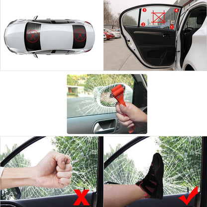 SINSEN Car Safety Hammer Set of 2 Emergency Escape Tool Auto Car Window Glass Hammer Breaker and Seat Belt Cutter Escape 2-in-1 for Family Rescue & Auto Emergency Escape Tools