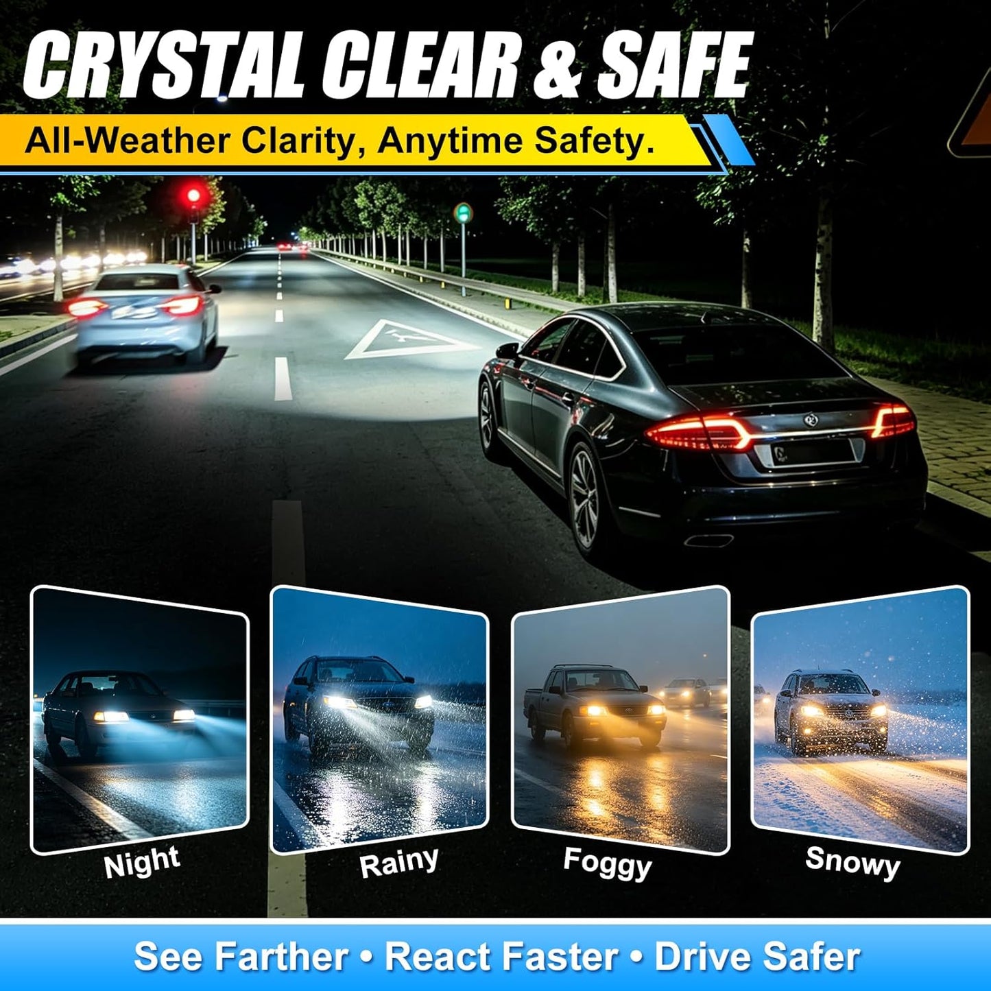 Headlight Cleaner & Restorer Kit – Instant Oxidation, Yellowing & Road Grime Remover – Revives Cloudy Headlamps to Crystal Clear – Includes Sponge & Towel – 5oz/150ml for Cars, Trucks & SUVs