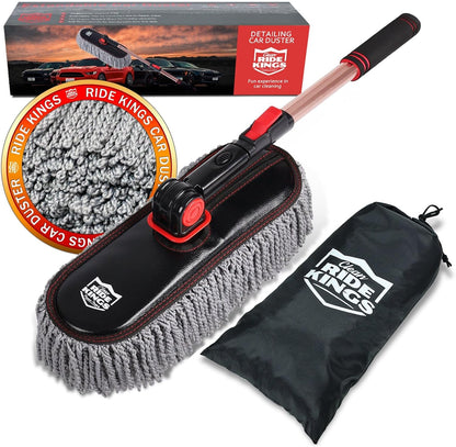 Car Duster Exterior Scratch Free,Soft Car Brush Kit for Truck,SUV,RV and Motorcycle,Wax Cotton Hair,Dusters with Extendable Handle,Duster for Cleaning,Dust Pollen Removing,No Lint