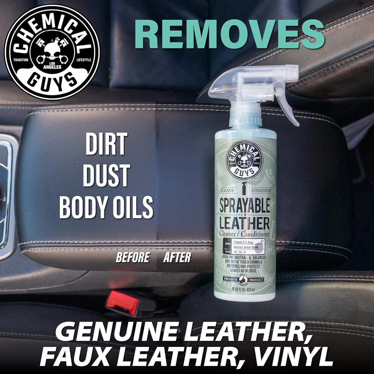 Chemical Guys Leather Conditioner, Vintage Series - Conditions, Nourishes, and Protects Natural, Synthetic, and Faux Leather Seats, Interiors, Apparel & Accessories, 16 fl oz
