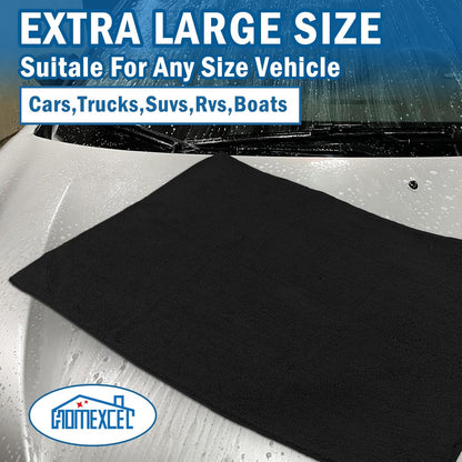 HOMEXCEL Professional Large Microfiber Car Drying Towels 2 Pack, Lint Free, Scratch Free, Highly Absorbent Drying Towel for Cars, SUVs, RVs, Trucks, and Boats,31" x 24",Grey