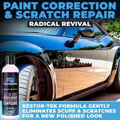 Flowgenix™ Waterless Car Wash Spray - Grand Finale - Motorcycle Cleaner & Car Wax Polish (8 oz) - Ceramic Coating - Incl. 2 Microfiber Towels - Quick Detailer Spray to Make Your Vehicle Shine