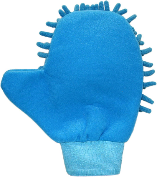 Black Duck Brand Set of 2 Microfiber Wash Mitts! Alternative Sides for Alternative Cleaning! Thumbed and Simple Mitt - 3 Assorted Colors! Safe for All Surfaces! (Green)