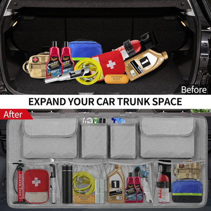 Car Trunk Organizer and Storage, Large Capacity Backseat Hanging Storage Accessories, Backseat Car Organizer for SUV/MPV/Truck (Black)